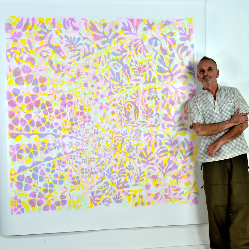 Dans l'atelier d'Achao
Pantha Rhei XVII, Moderato Cantabile
Acrylique & encre sur toile libre
195 X 180 cm
2024