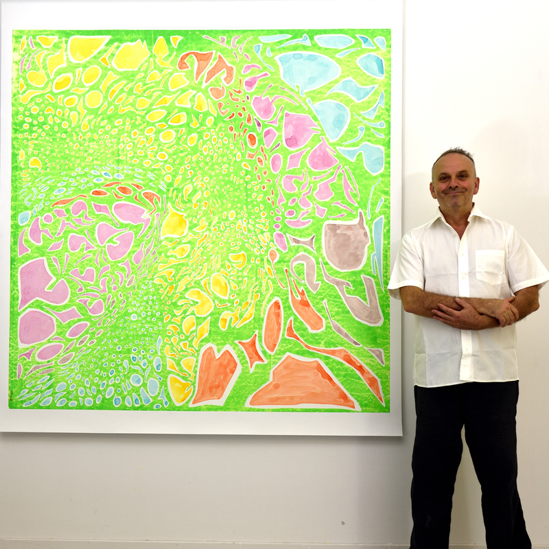 Dans l'atelier d'Achao
Panta Rhei XXXII
Acrylique & encre sur toile libre
188X175 cm
2025