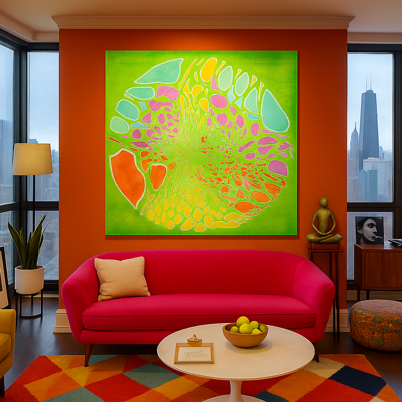 Mandala XXXVII
Acrylique & encre sur toile libre
188X171 cm
2025