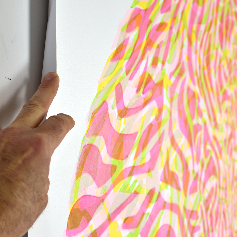 Peinture sur toile libre.
Mandala XX, Allegro Vivace
Acrylique & encre sur toile libre
190 X 170  cm
2024