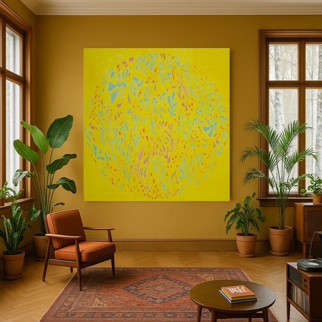 Mandala XXXXI
Acrylique & encre sur toile libre
195 X 175 cm
2025