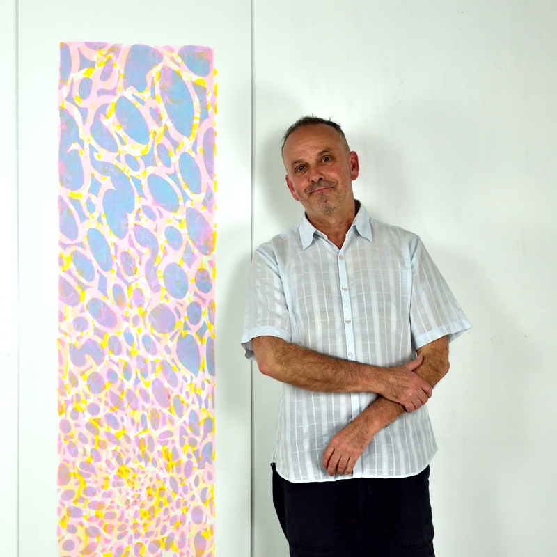 Vâhana XXXXIV, Moderato Cantabile
Acrylique & encre sur toile libre
194 X 59,5  cm
2024