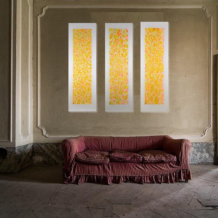 Vâhana XXXVII, Più vicino del Paradiso
Acrylique & encre sur toile libre
194 X 59,5 cm
2023