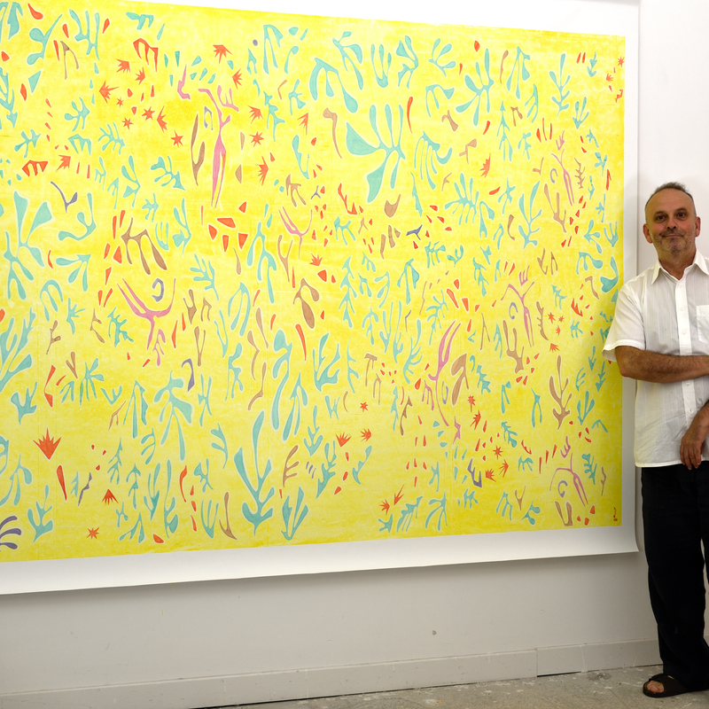 Dans l'atelier d'Achao
Palimpseste I
Acrylique & encre sur toile libre
195 X 252 cm
2025