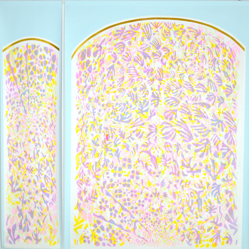 Pantha Rhei XXVII, Moderato Cantabile
Acrylique & encre sur toile libre
251 X 180 cm & 251 X 60 cm
2024