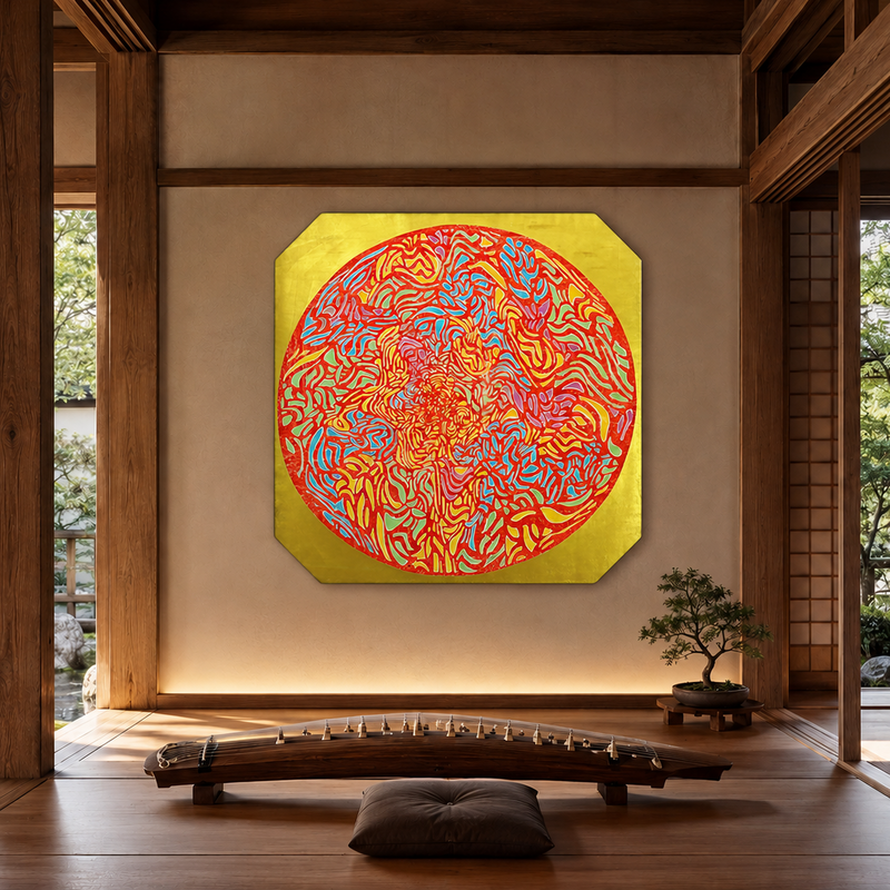 Détail
Mandala XXXVIII
Acrylique & encre sur toile libre
188X171 cm
2025